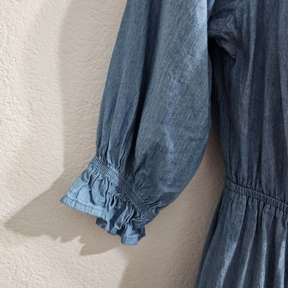 FLYING TOMATO Chambray Peasant Dress Size M - Picture 9 of 10